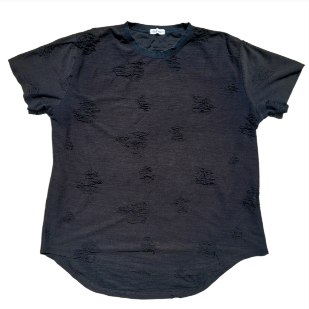 KUEGOU Distressed Burnout Tee Sz XXL
